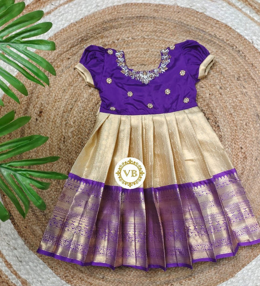 1 - 14 years kanchi semi silk pattu frock