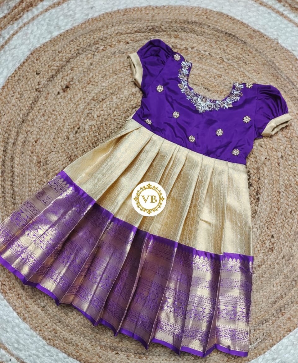 1 - 14 years kanchi semi silk pattu frock