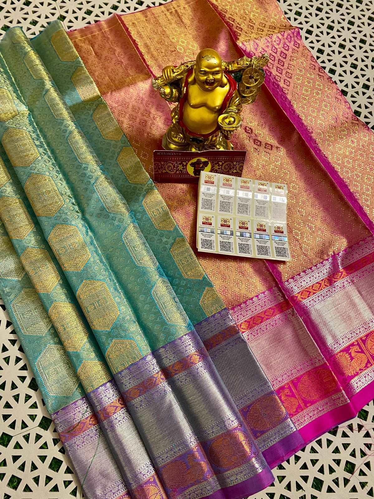 0-5 Years Kanjivaram Silk Pavadai Material