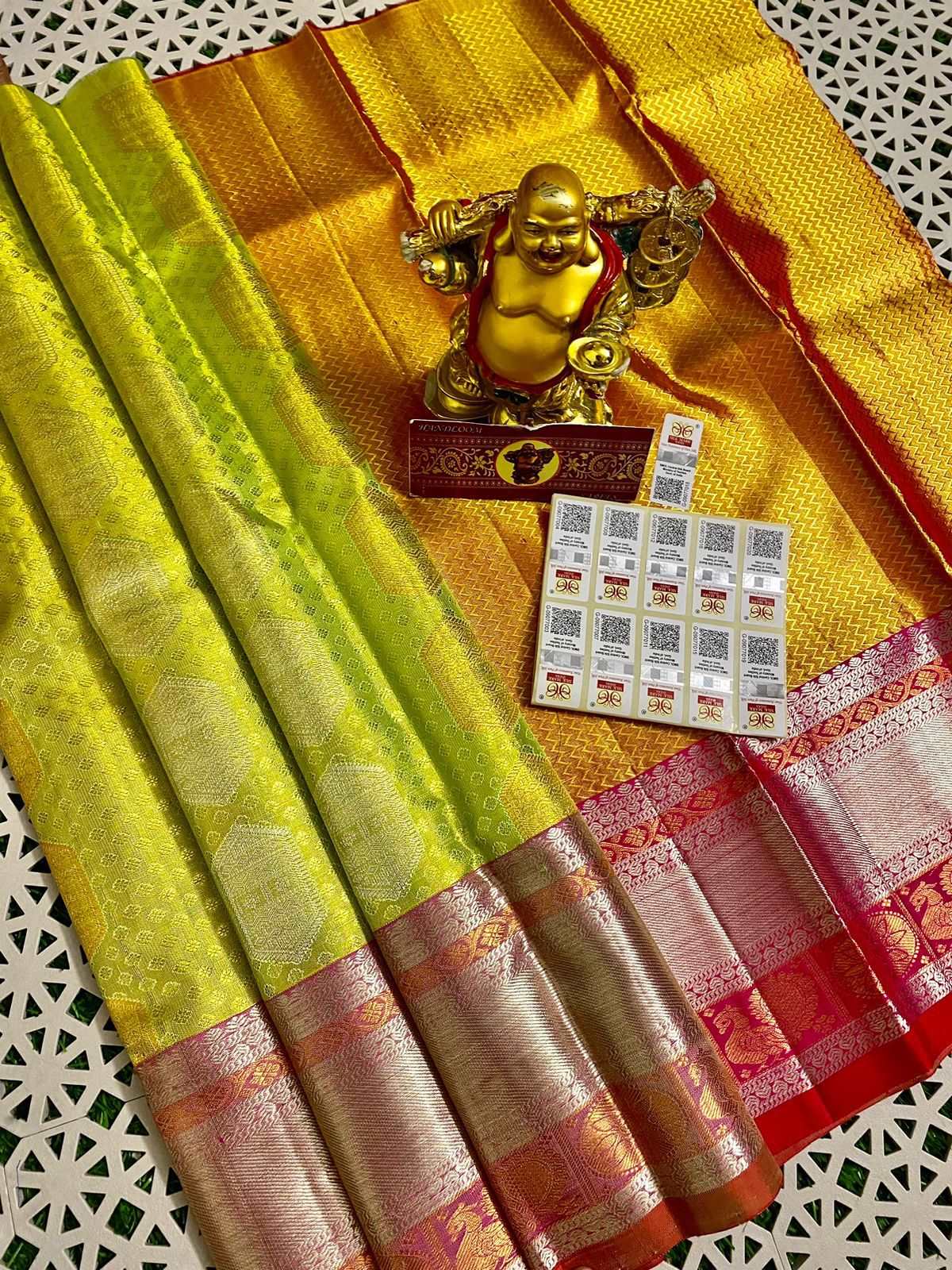 0-5 Years Kanjivaram Silk Pavadai Material