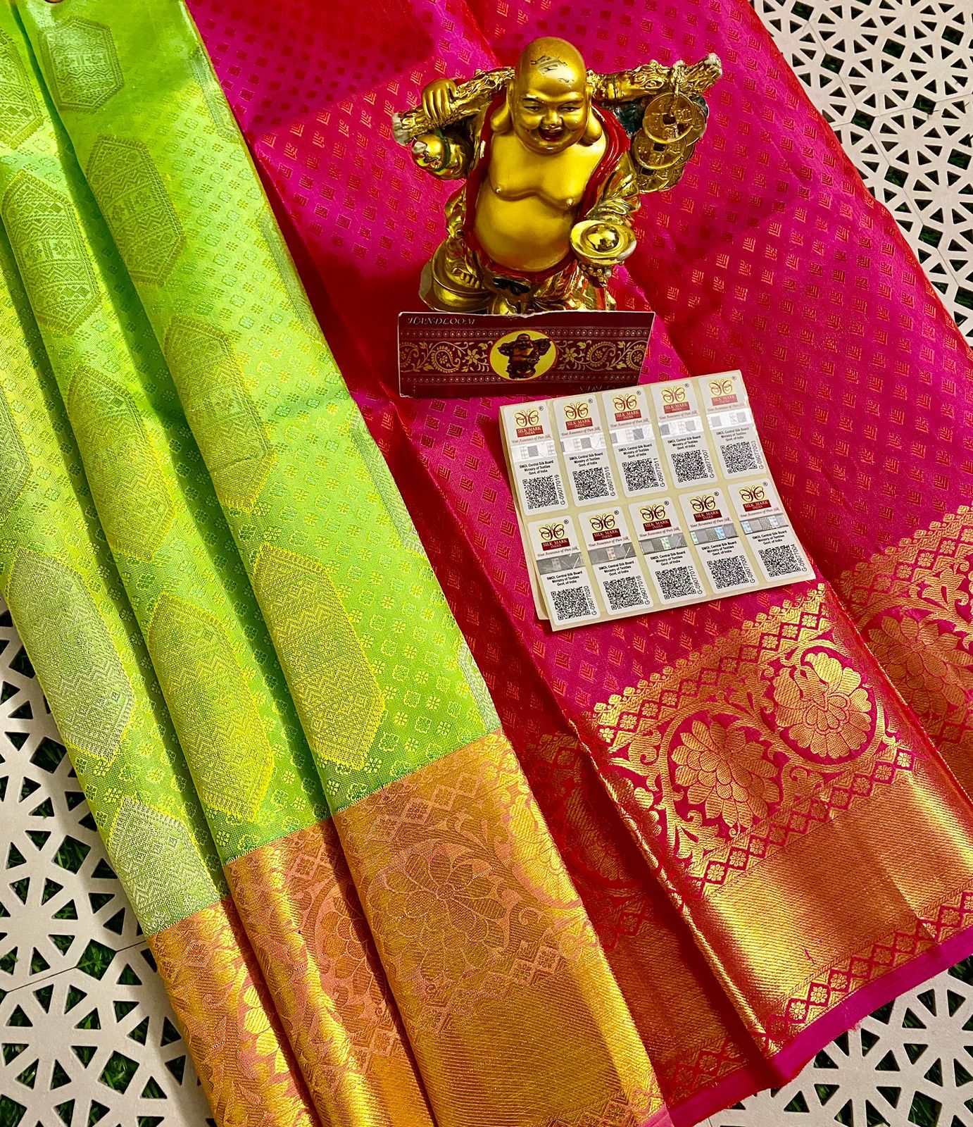 0-5 Years Kanjivaram Silk Pavadai Material