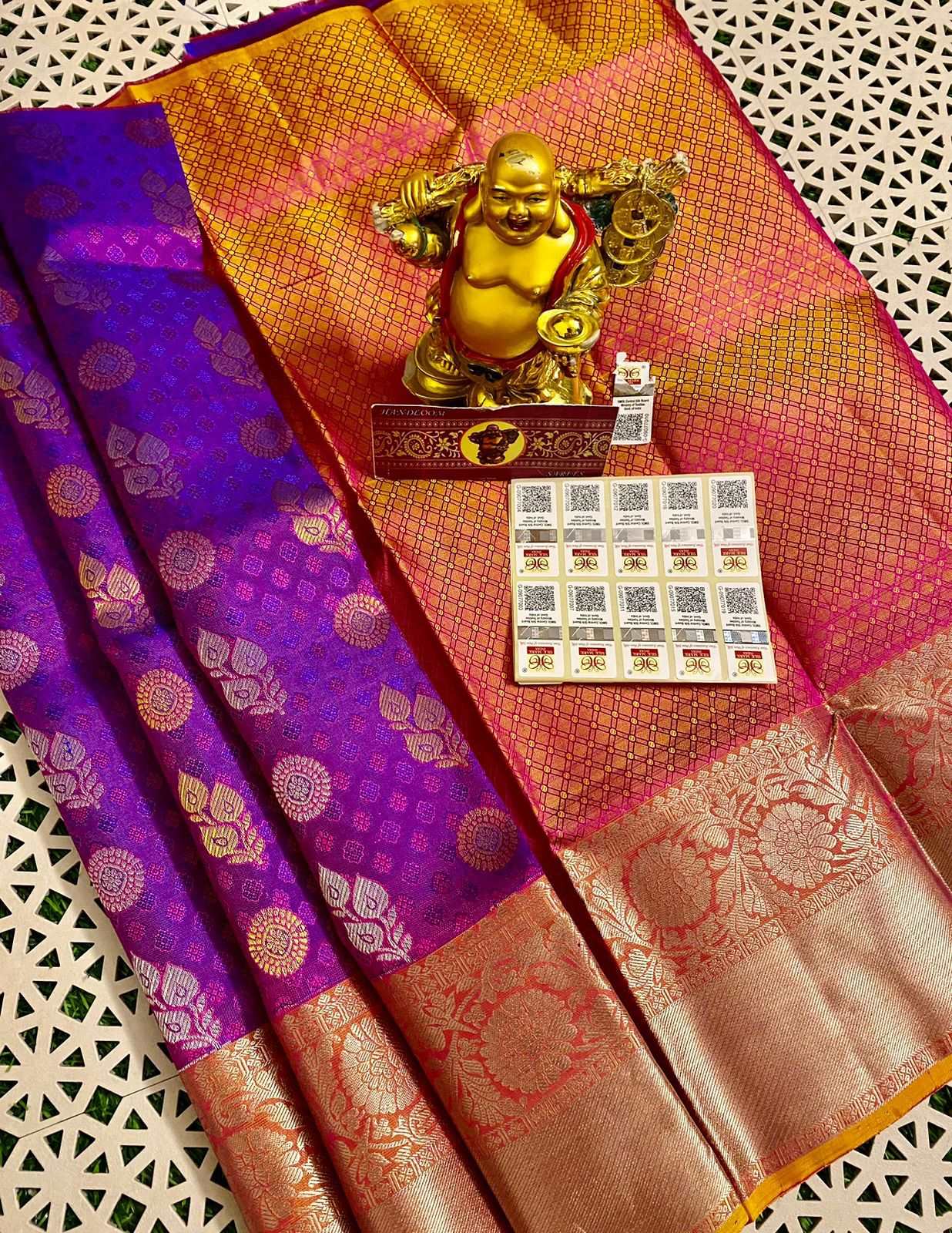 0-5 Years Kanjivaram Silk Pavadai Material