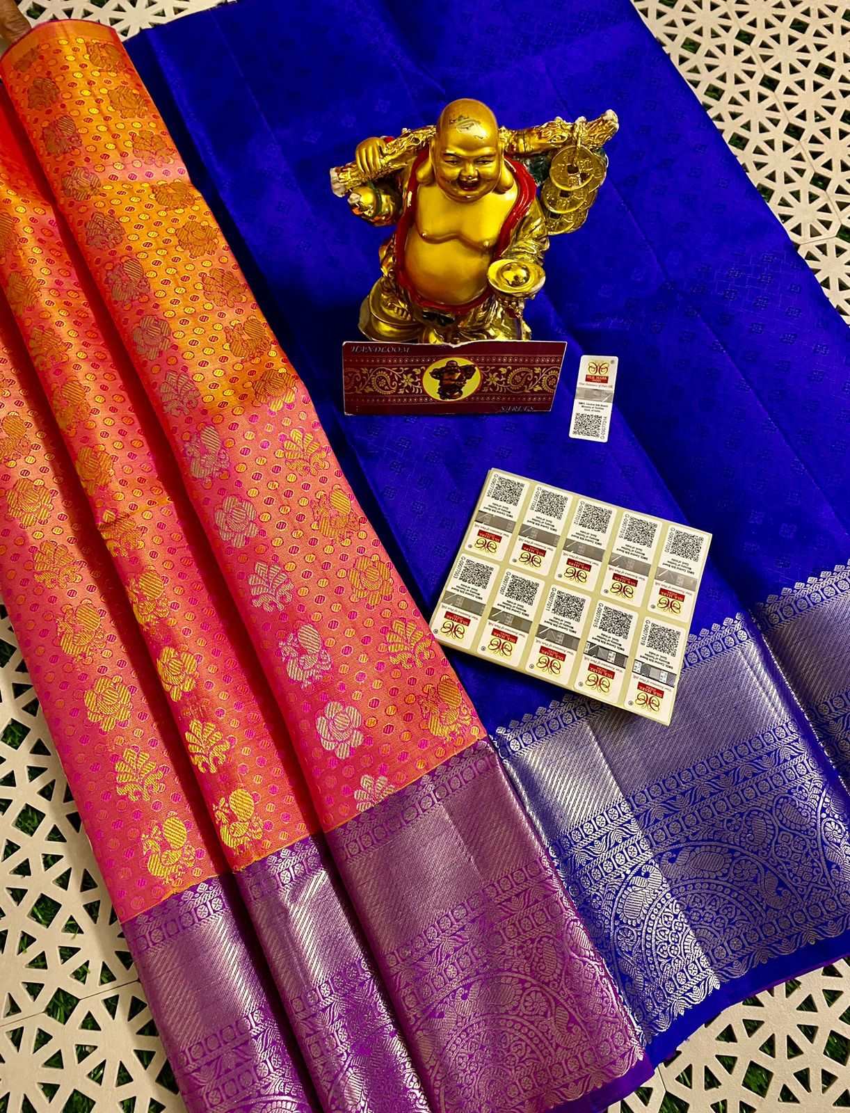 0-5 Years Kanjivaram Silk Pavadai Material