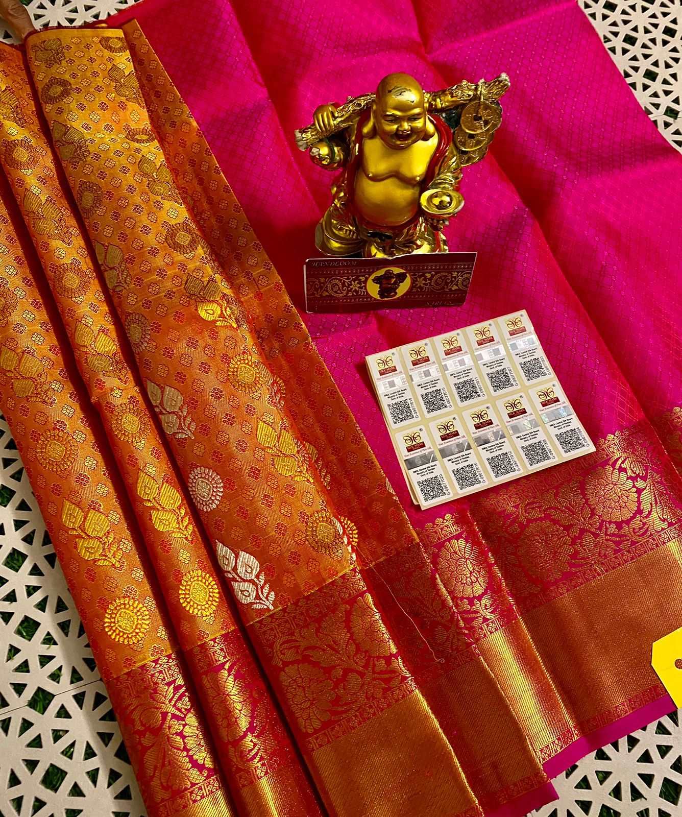 0-5 Years Kanjivaram Silk Pavadai Material