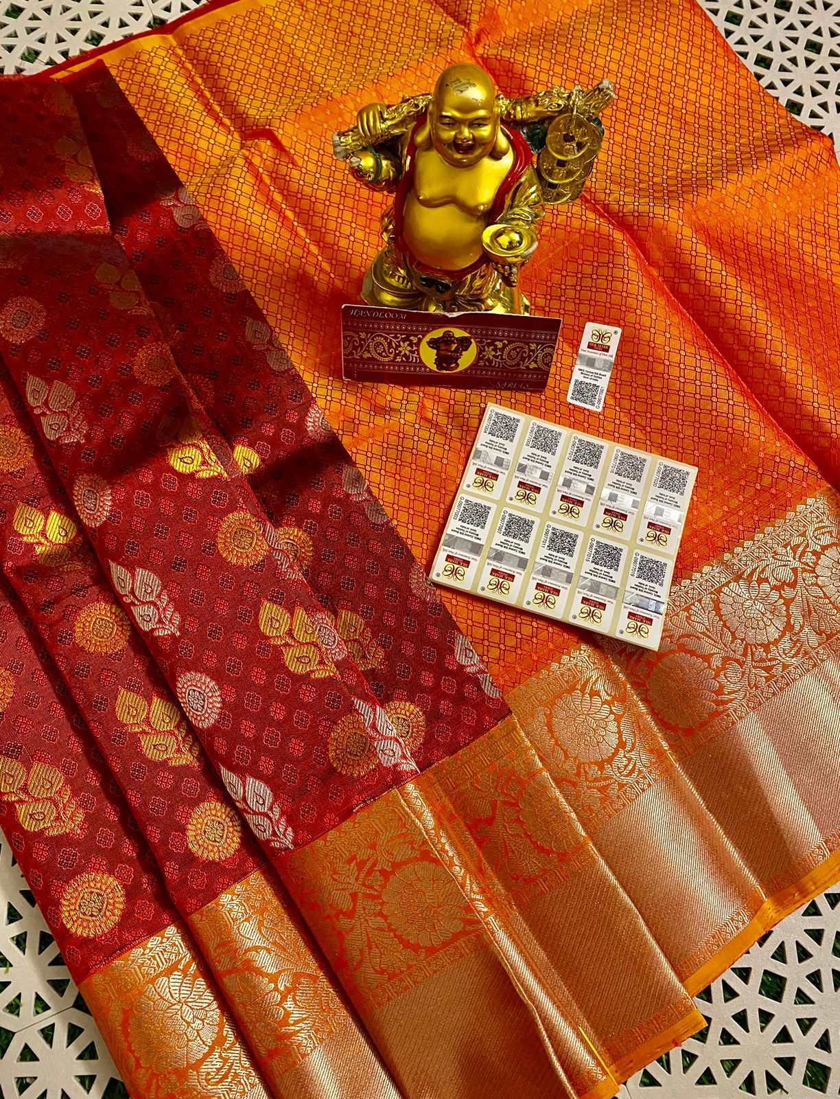 0-5 Years Kanjivaram Silk Pavadai Material