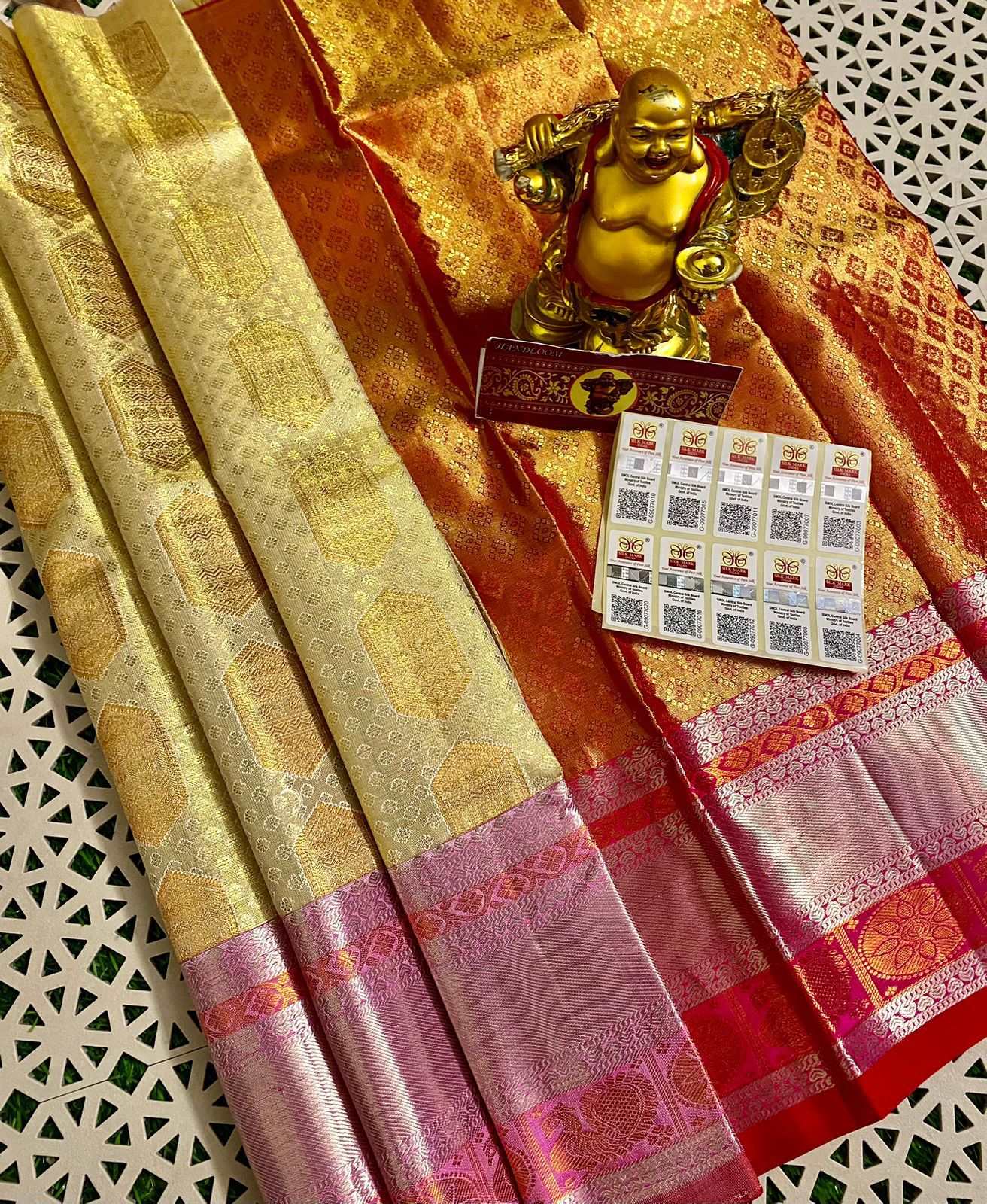 0-5 Years Kanjivaram Silk Pavadai Material