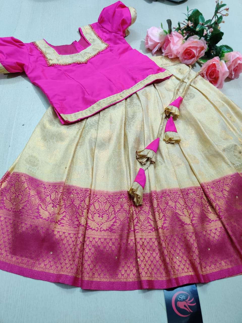 1 - 15 kanchipuram silk type pattu pavadai set – www.vannamayil.com