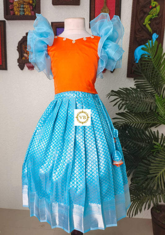 1 - 14 Kanchi Semi Pattu Pavadai Set