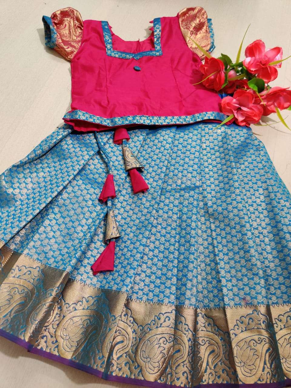 1 - 15 pattu style pavadai set