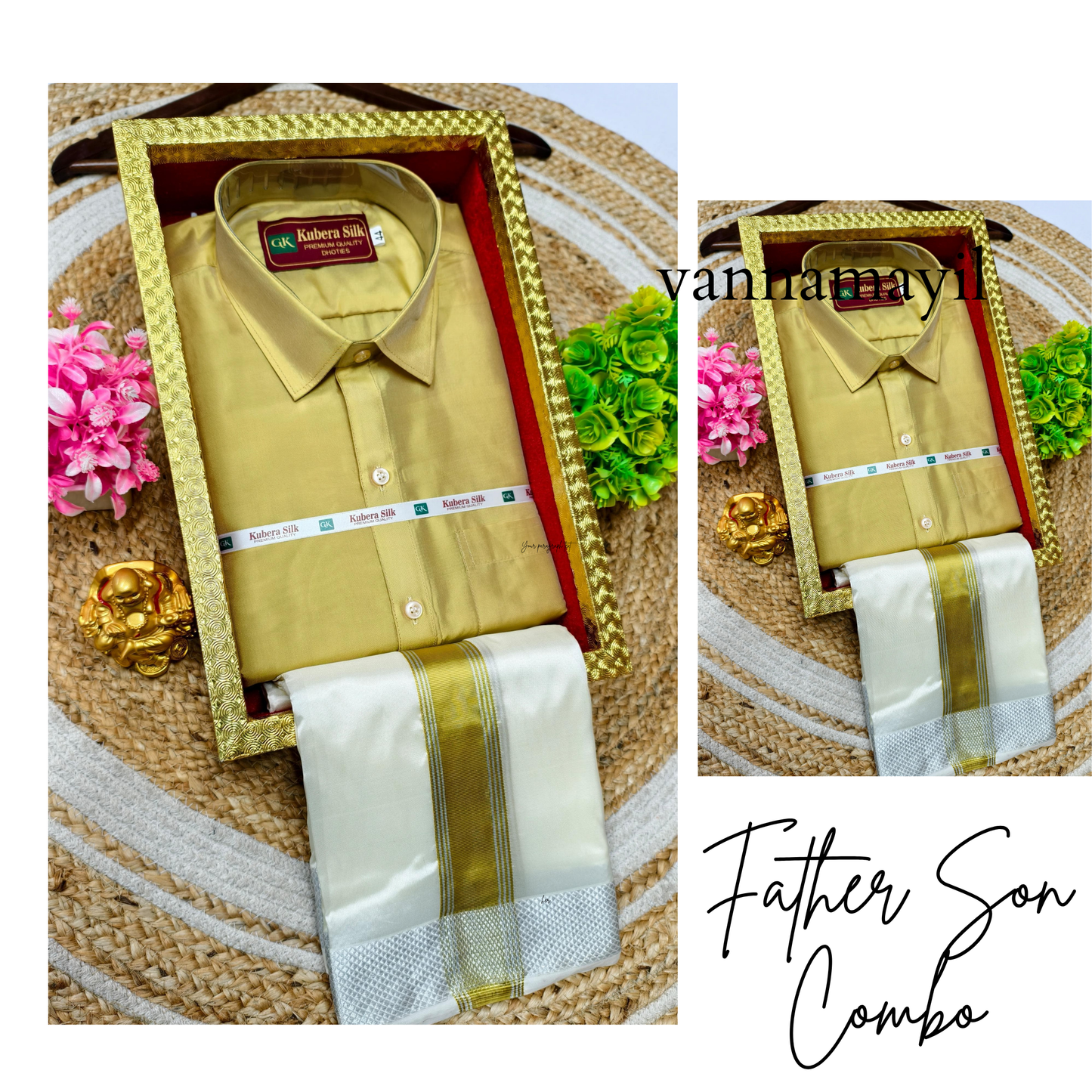 Father & Son Dhoti Shirt Combo