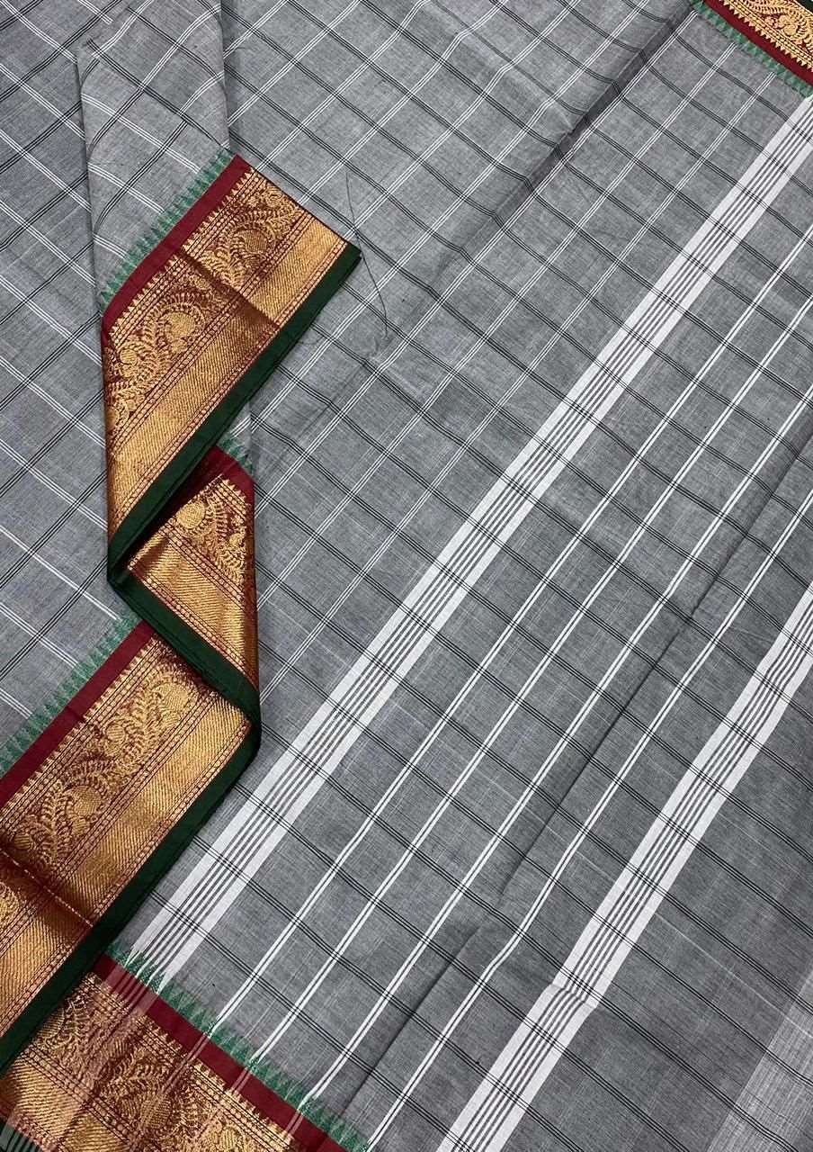 80 count chettinad cotton kanchi border saree