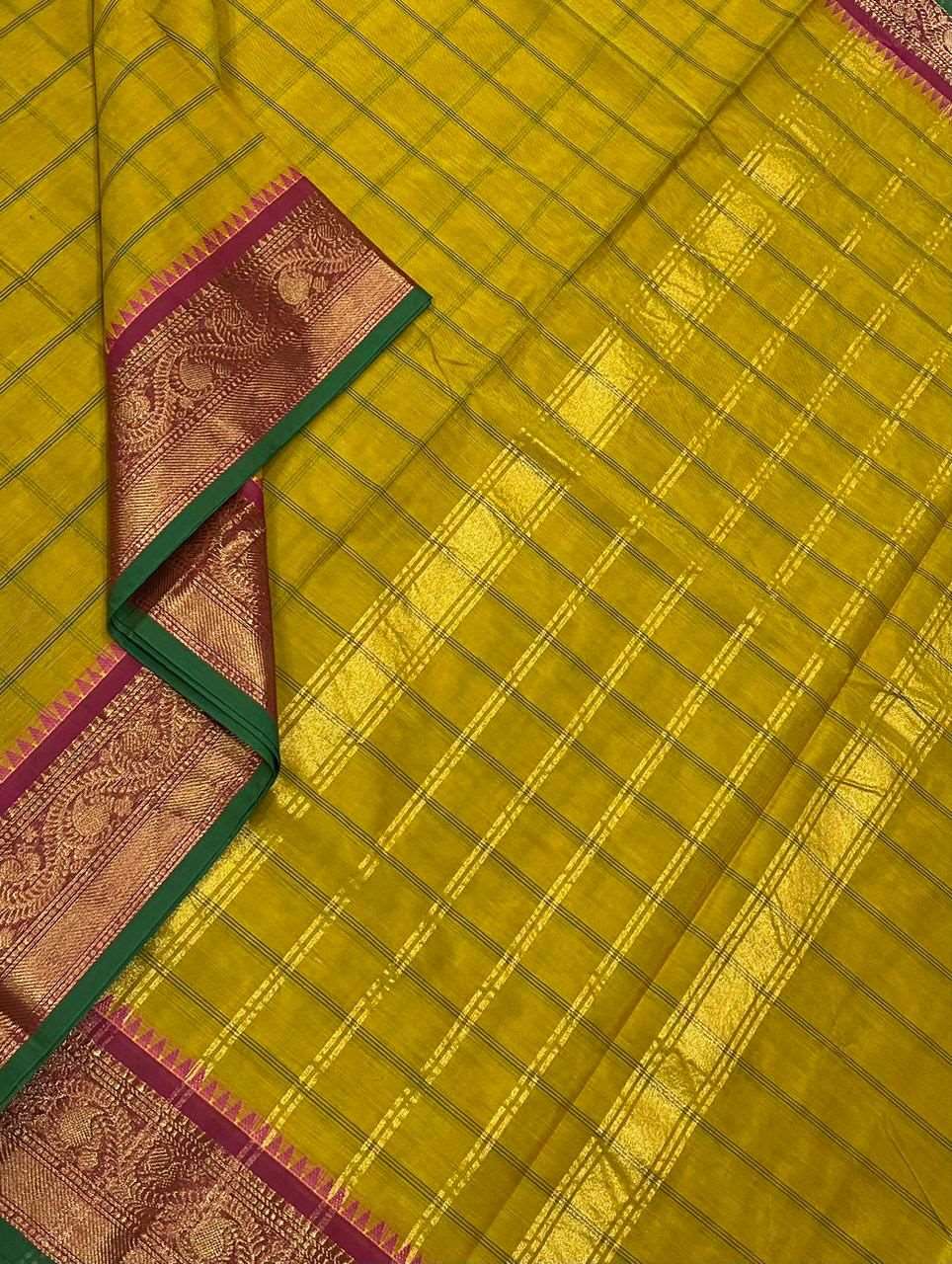 80 count chettinad cotton kanchi border saree