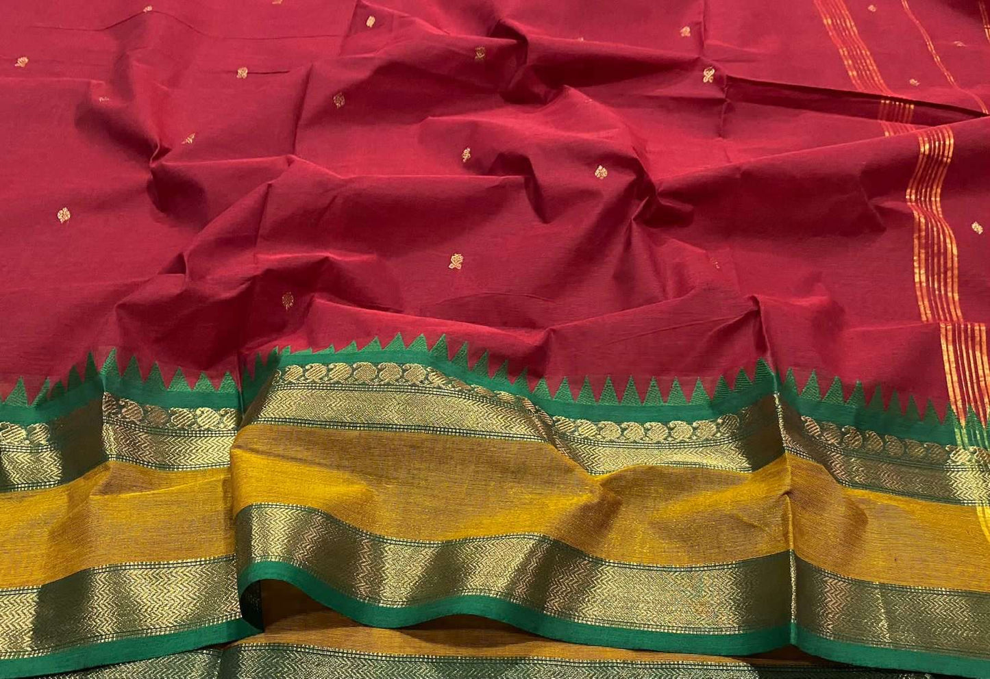 80’s zari butta chettinad cotton saree