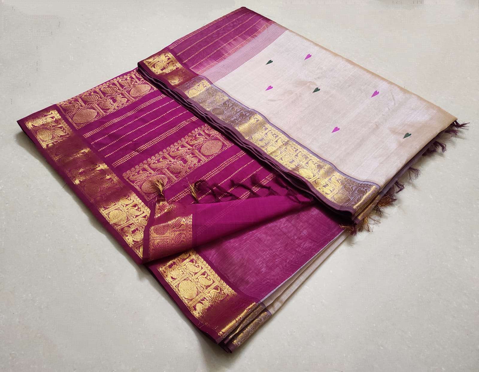 Arani pattu Silk and cotton mix saree - Vannamayil Fashions