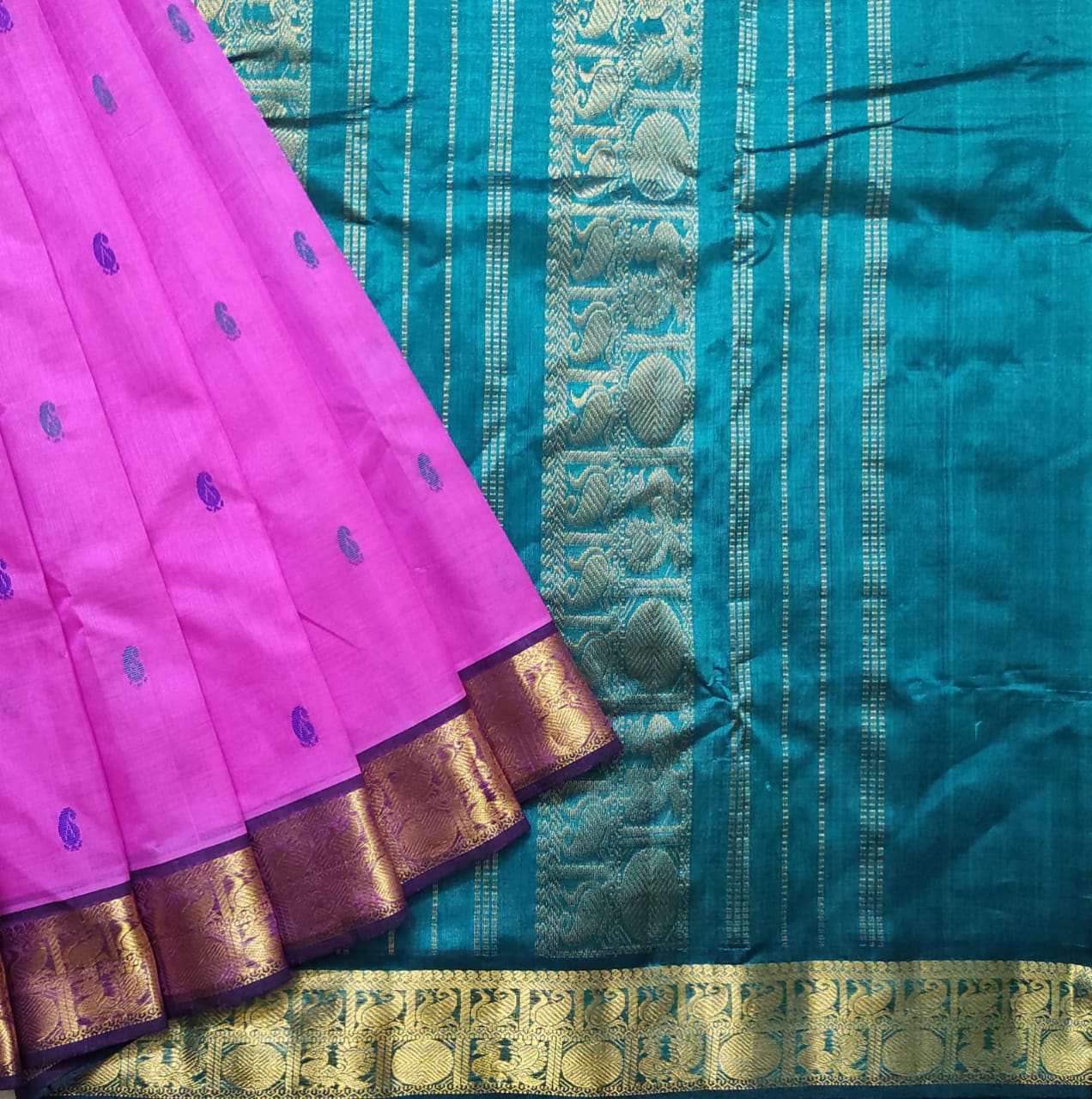 Arani pattu silk cotton handloom elegant look saree - Vannamayil Fashions