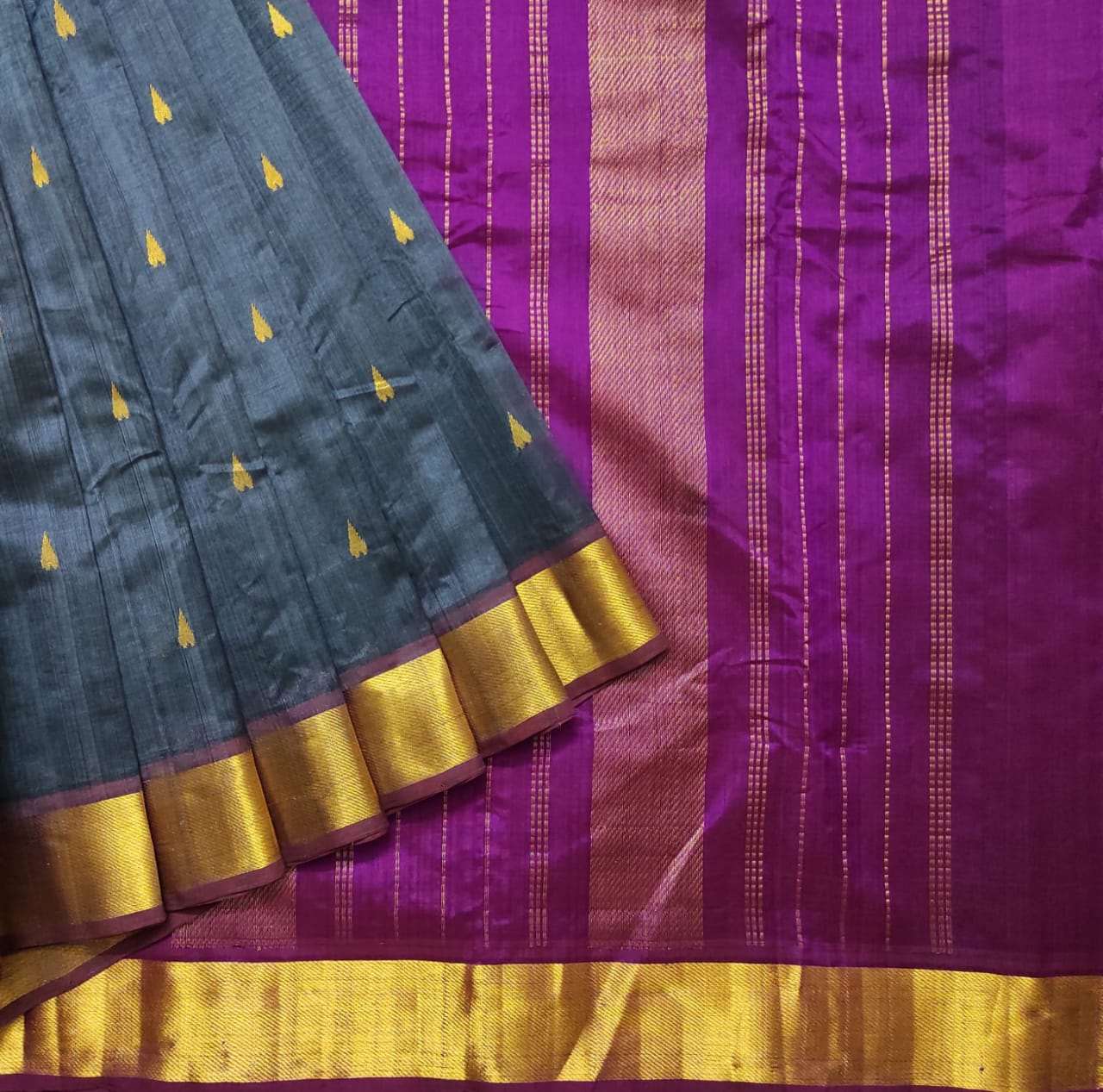 Arani pattu silk cotton handloom elegant look saree - Vannamayil Fashions