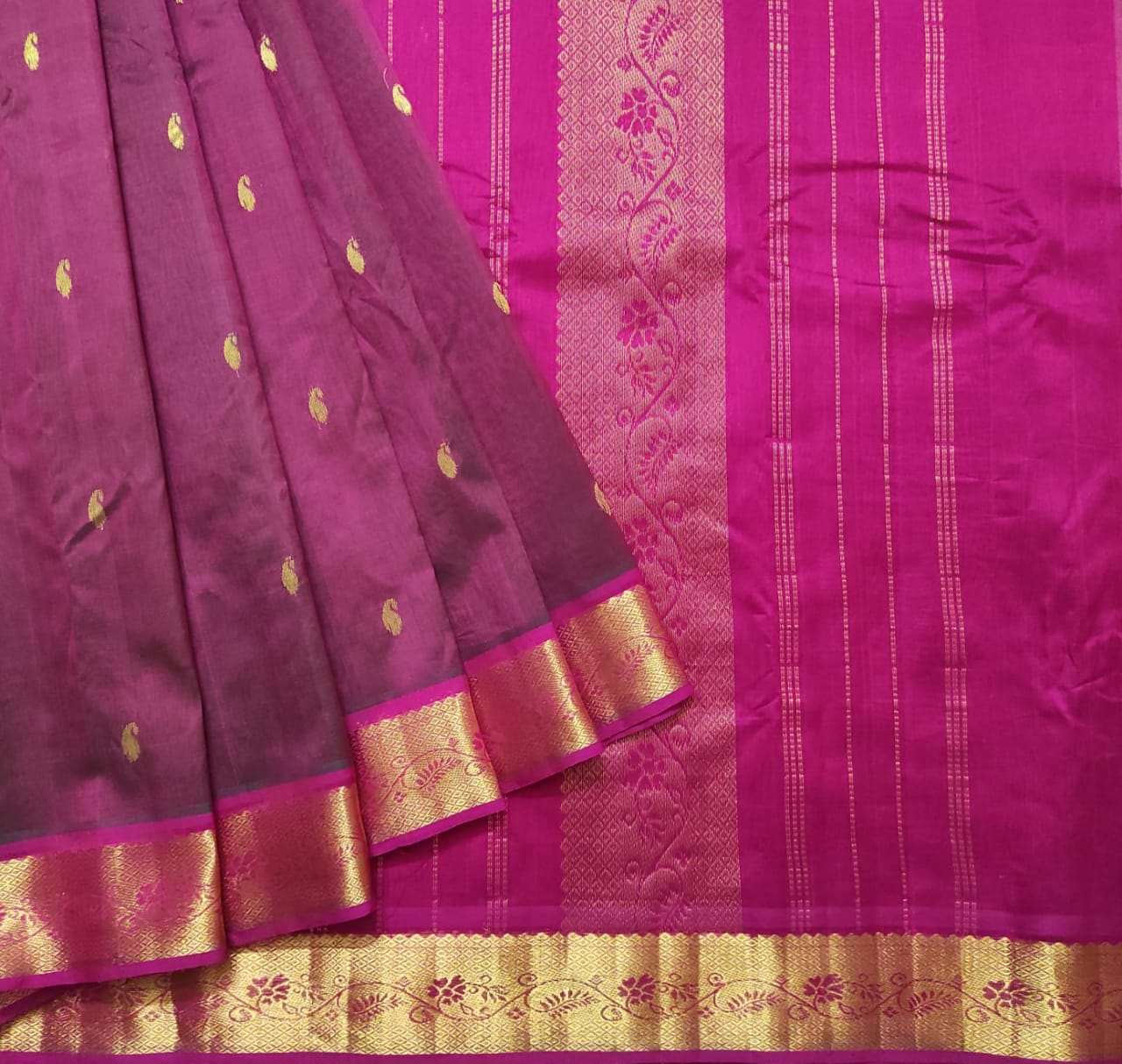 Arani pattu silk cotton handloom elegant look saree - Vannamayil Fashions