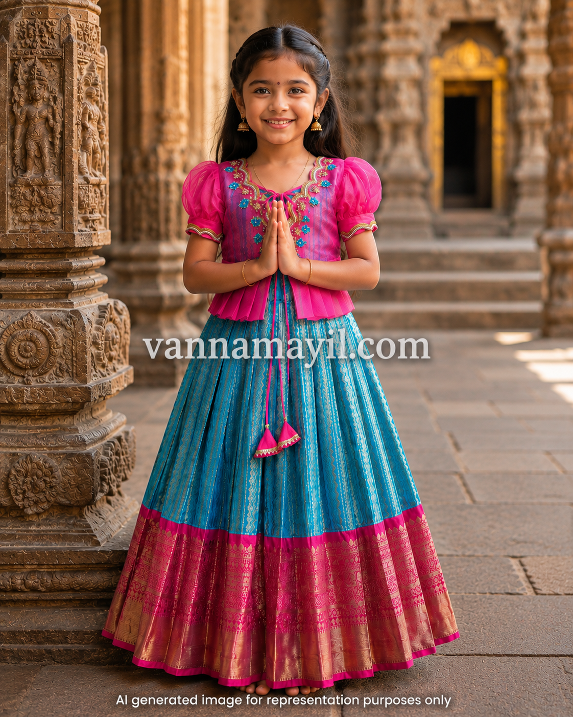 0 - 14 Years Semi Kanchi Pattu Kid Frock With Coat