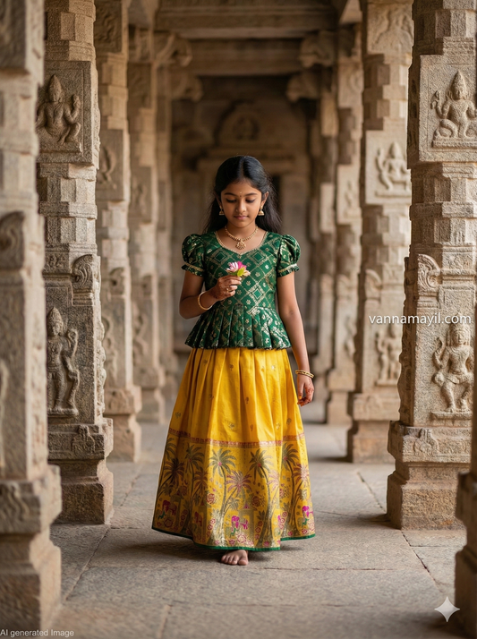 Dola Silk kids Skirt and Top