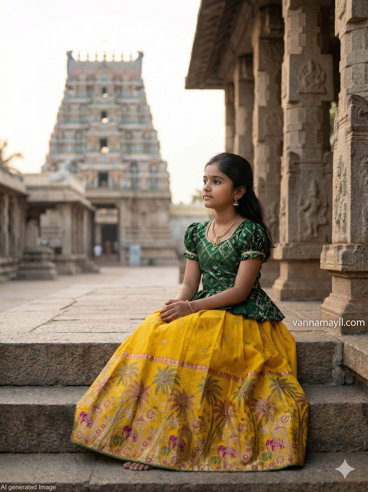 Dola Silk kids Skirt and Top