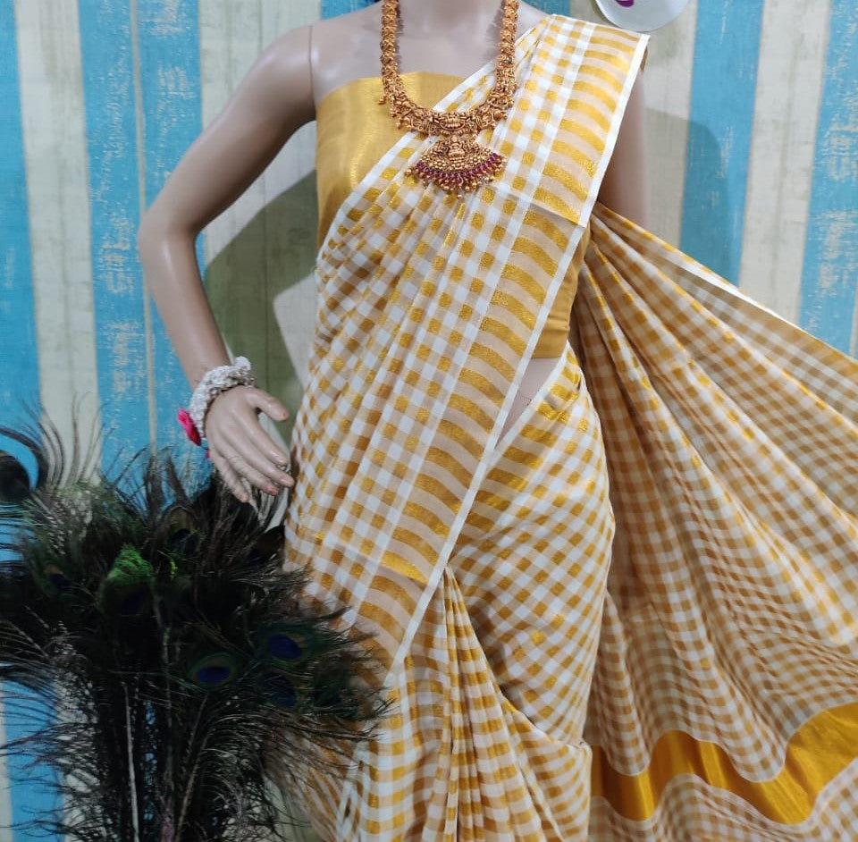 Kerala Traditional Cotton Printed Saree Online - Online The Chennai Silks