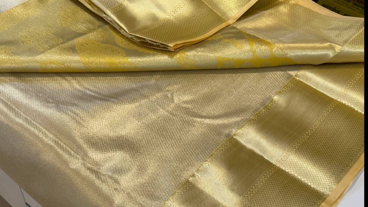 Golden tissue saree