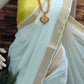 Golden zari kerala cotton saree