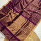 Tissue Maheshwari handwoven zari border silk by cotton saree