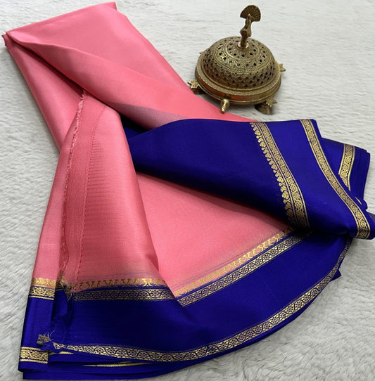 Graceful Pure Mysore Silk Saree with Small Mango Border