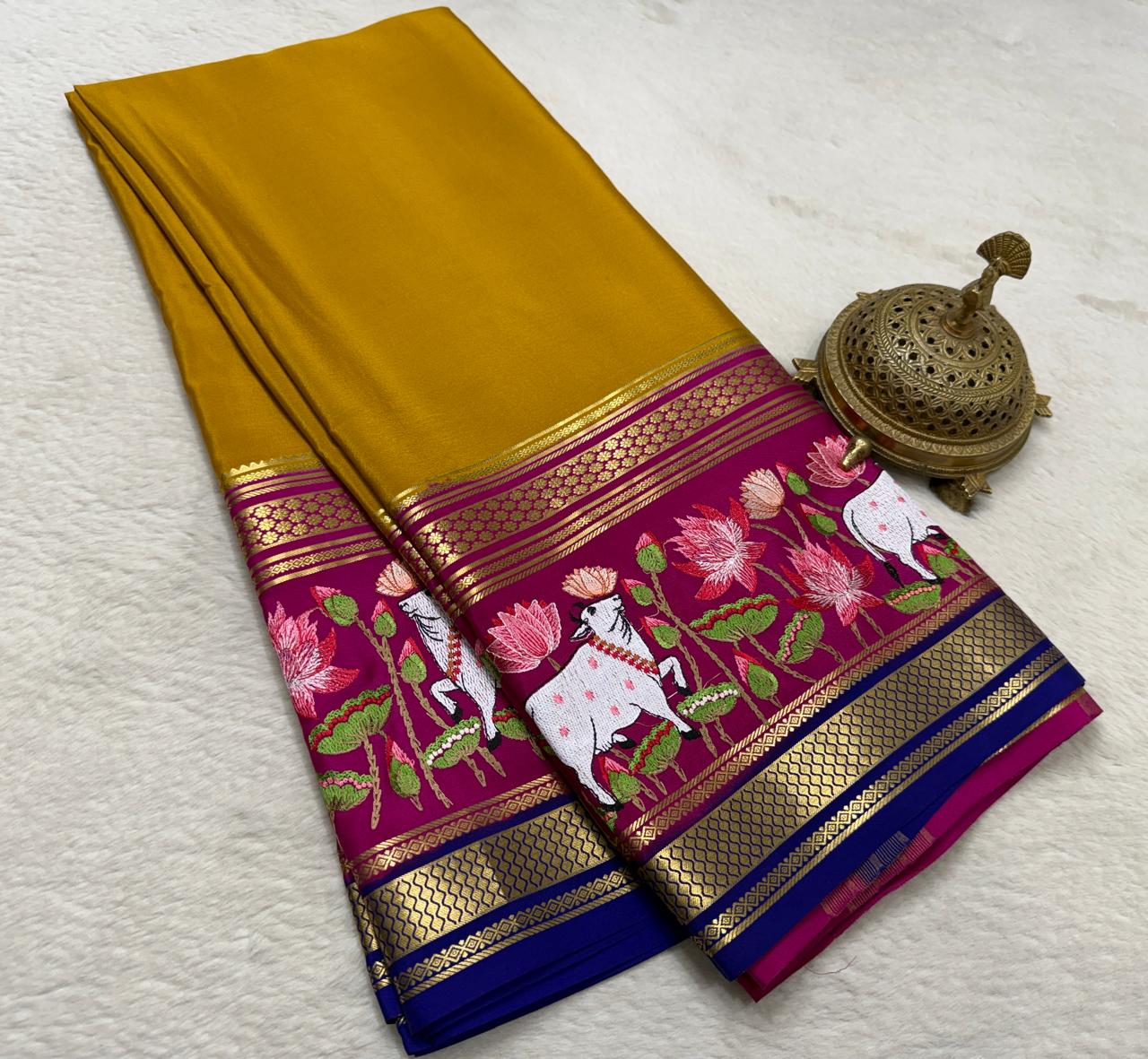 Pure Mysore Crepe Silk Saree