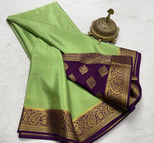 Pure mysore crepe silk 120 grm thickness saree