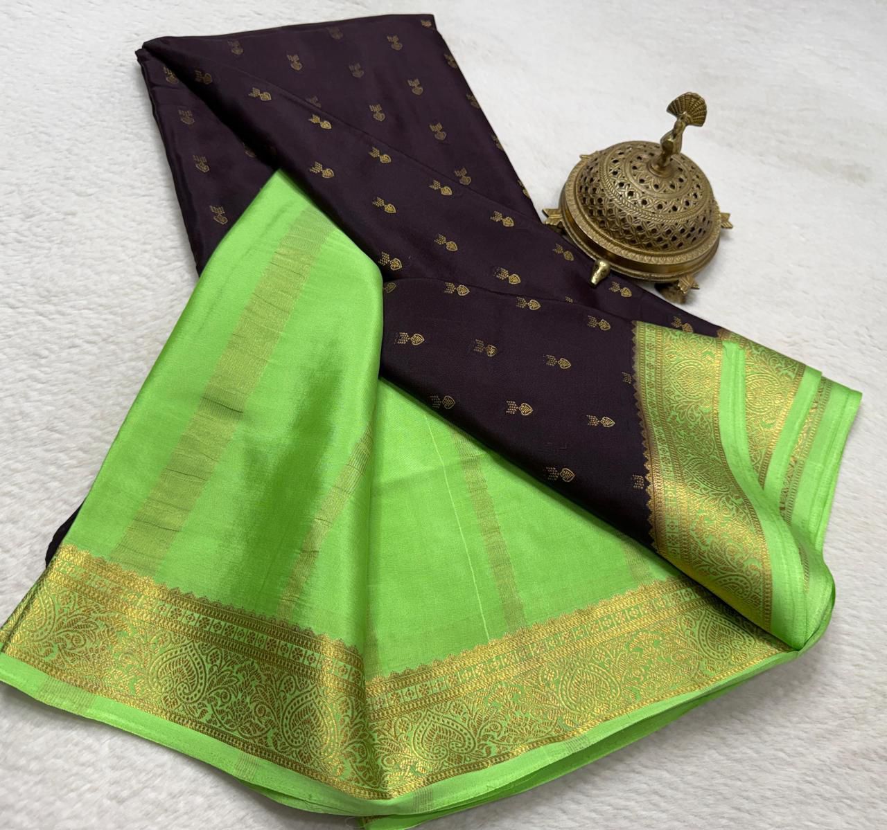 Pure mysore silk 120 grm thickness saree