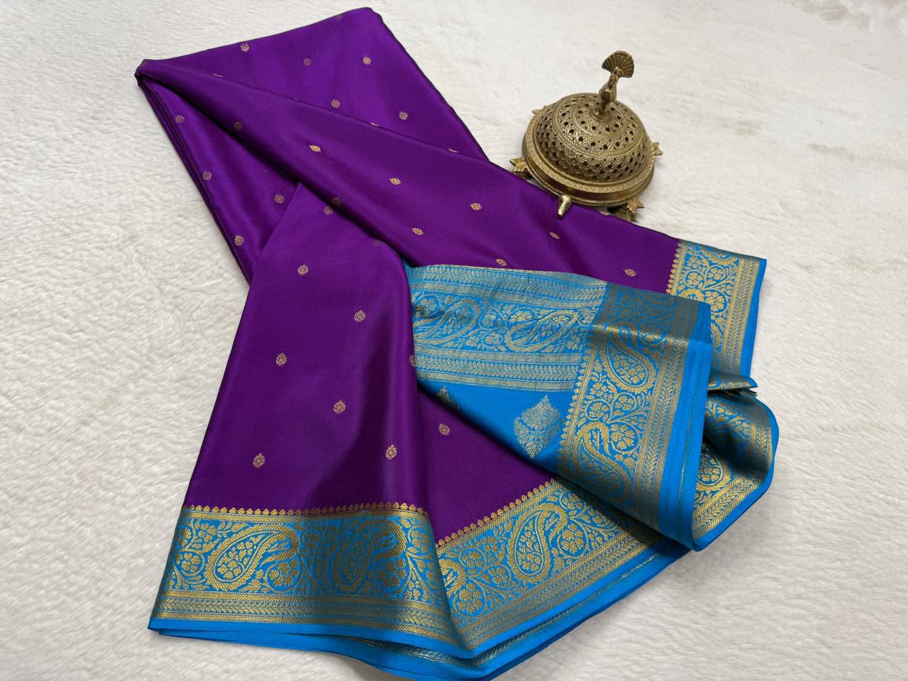 Pure mysore silk 120 grm thickness saree