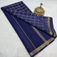 Pure Mysore Silk Vertical Lines Zari Woven Saree