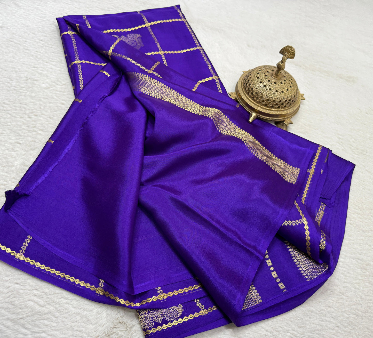 Pure Mysore Silk Allover Zari Woven Saree