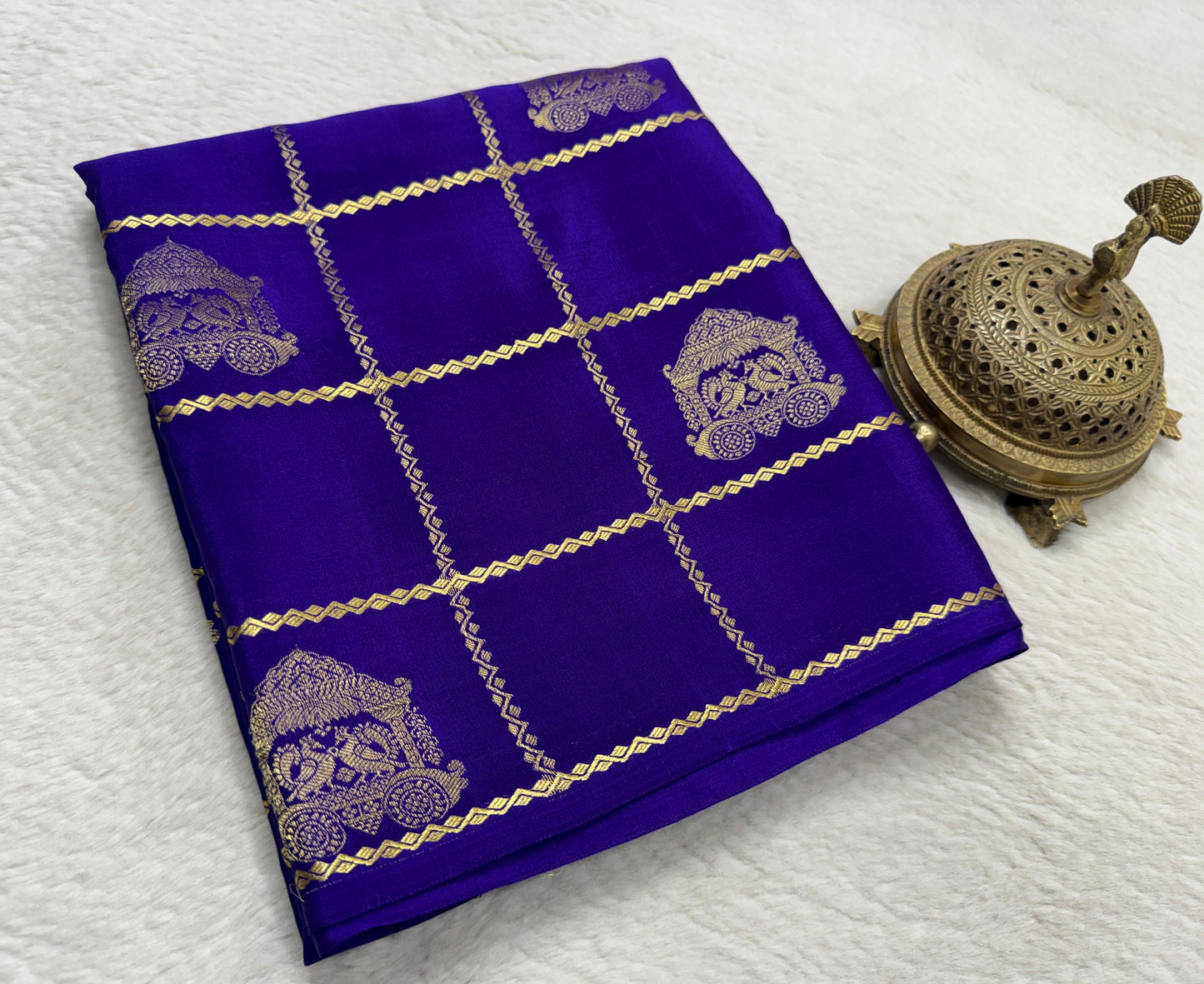 Pure Mysore Silk Allover Zari Woven Saree
