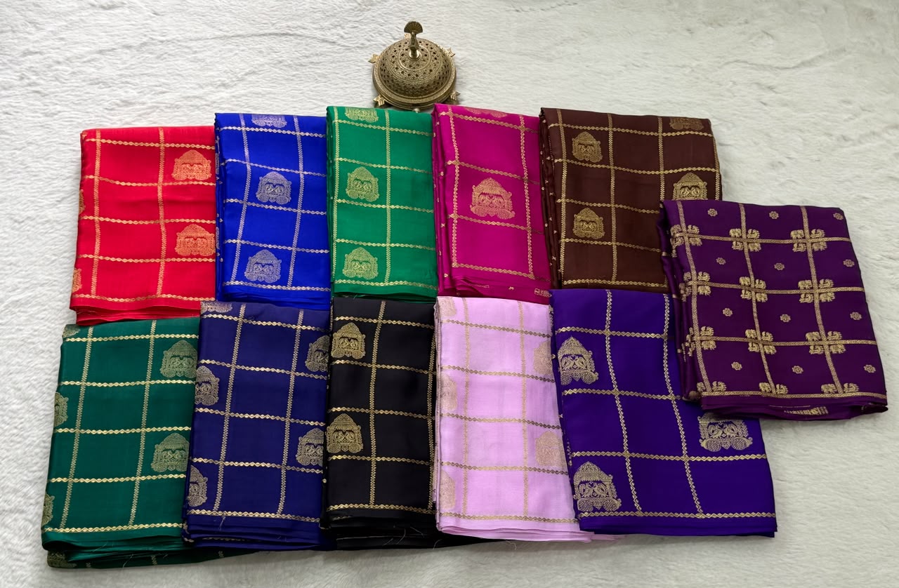 Pure Mysore Silk Allover Zari Woven Saree