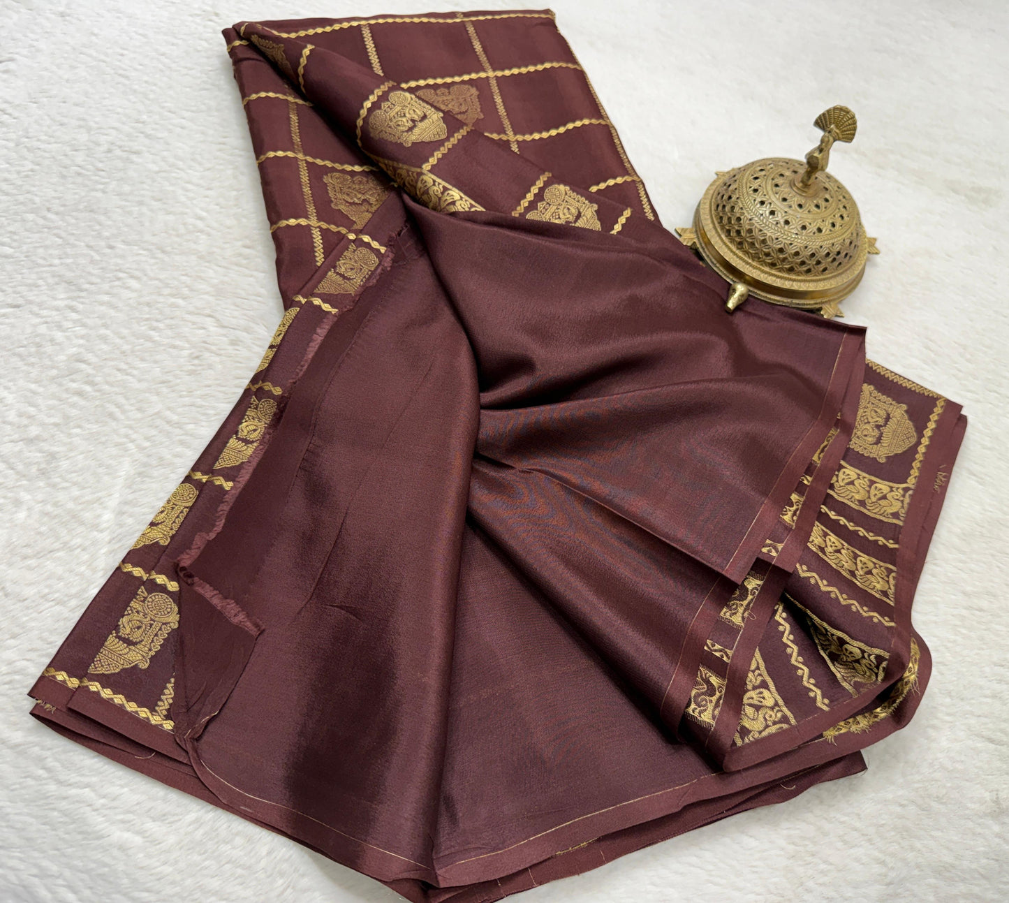 Pure Mysore Silk Allover Zari Woven Saree