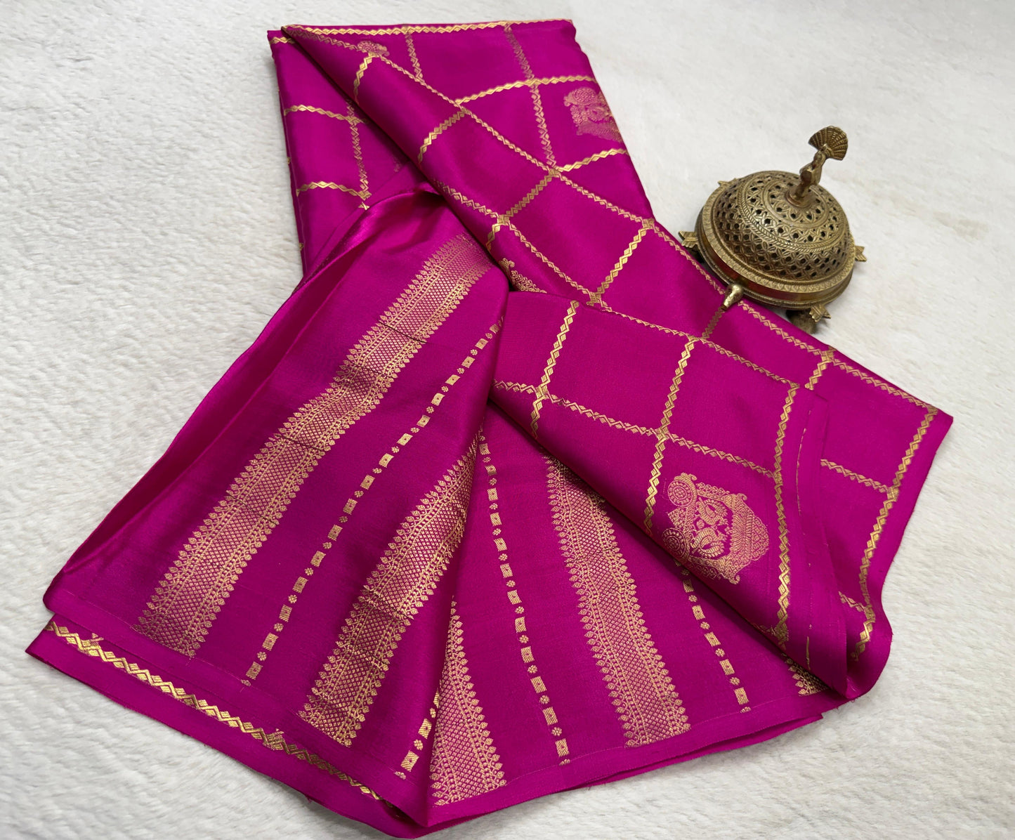 Pure Mysore Silk Allover Zari Woven Saree