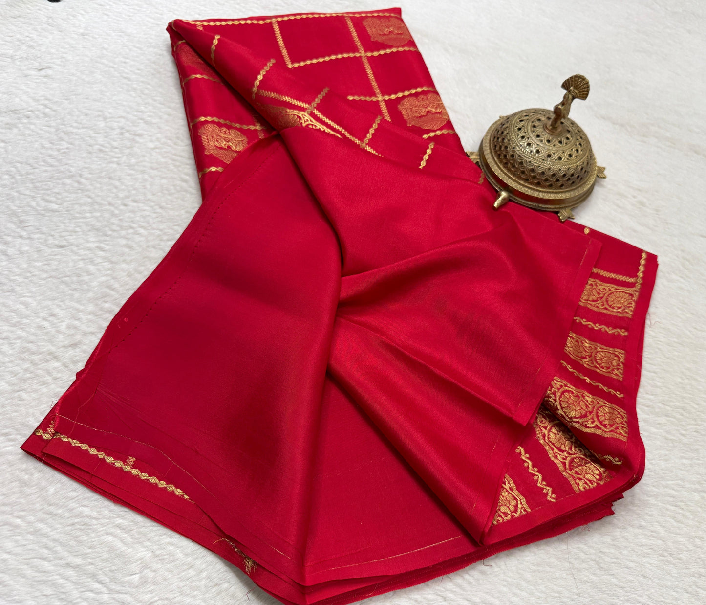 Pure Mysore Silk Allover Zari Woven Saree