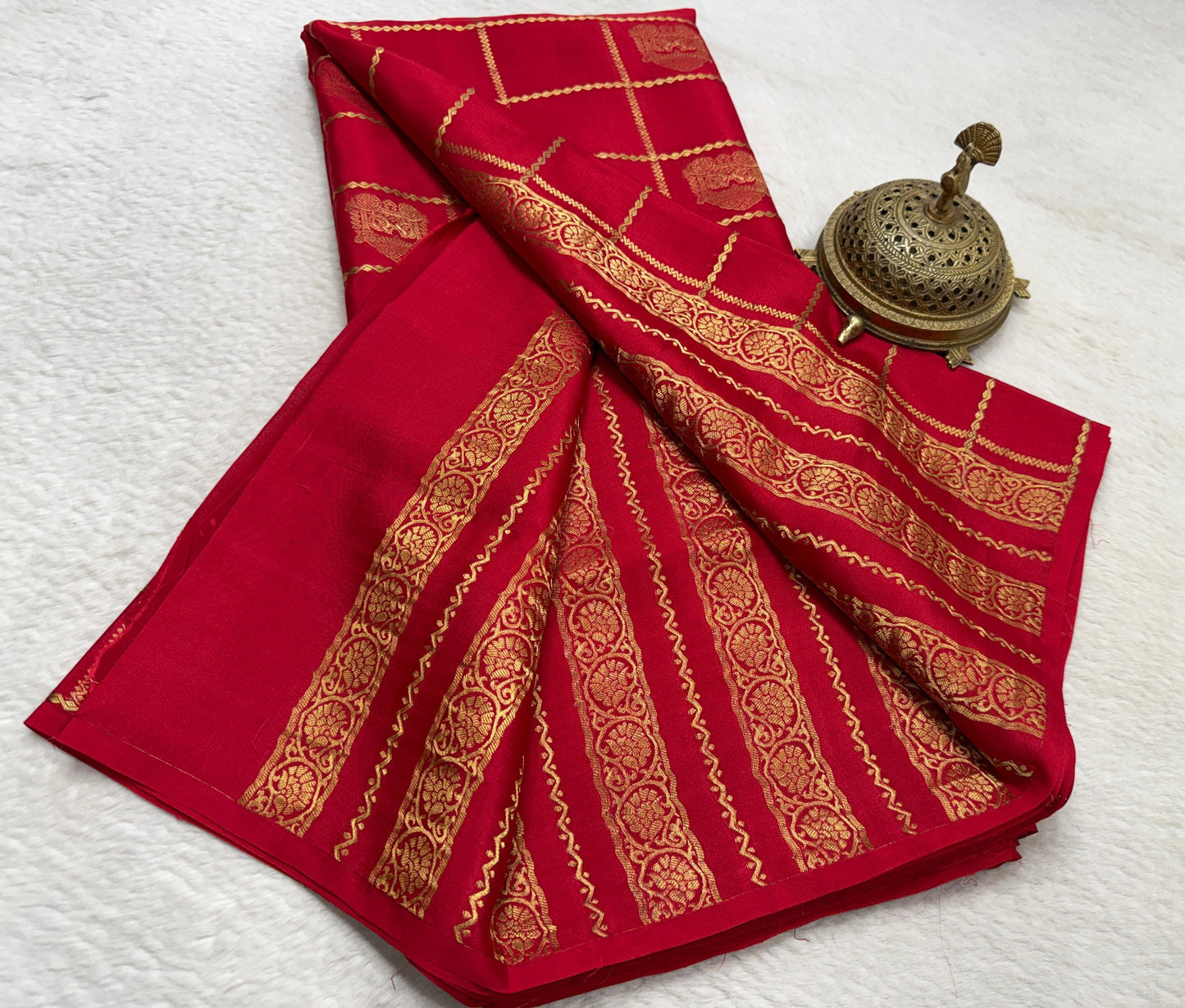 Pure Mysore Silk Allover Zari Woven Saree