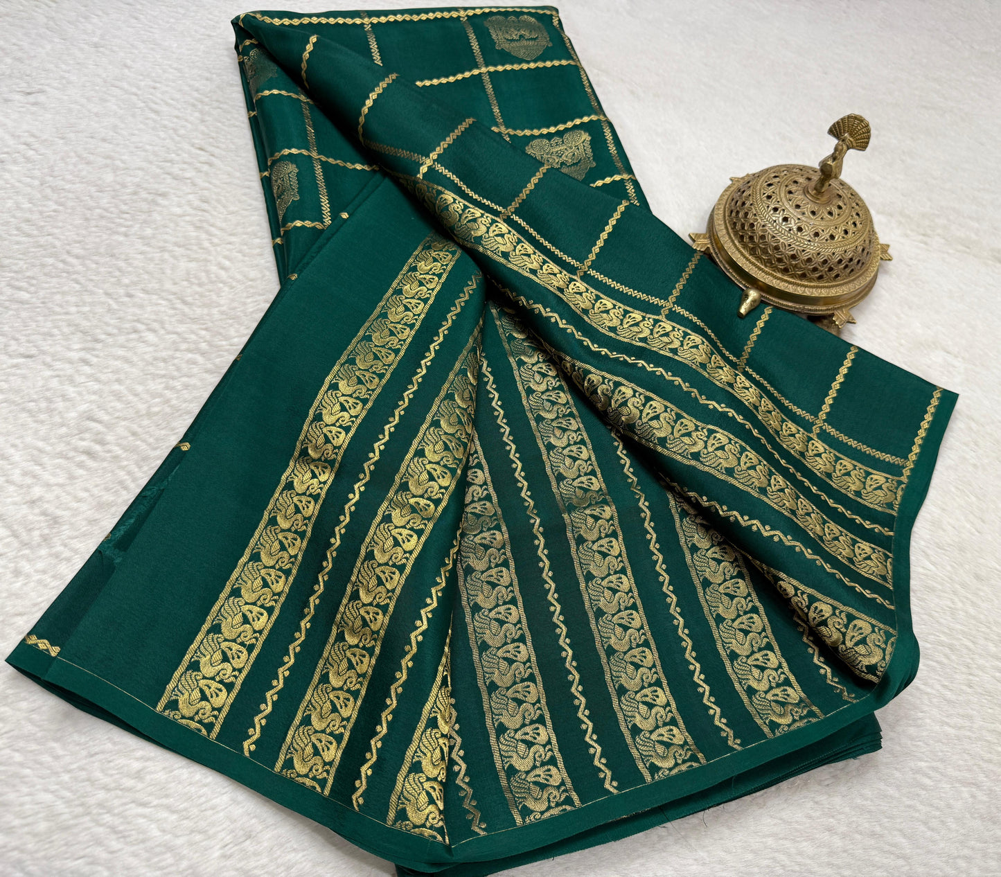 Pure Mysore Silk Allover Zari Woven Saree