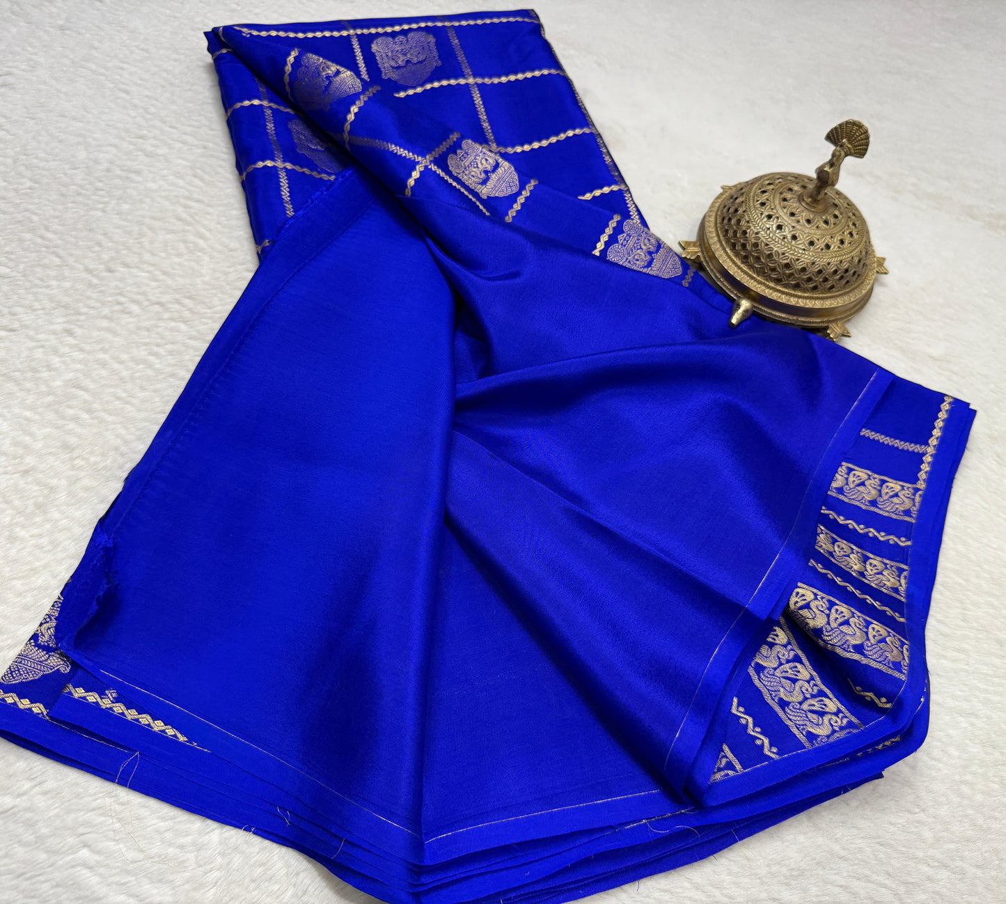 Pure Mysore Silk Allover Zari Woven Saree