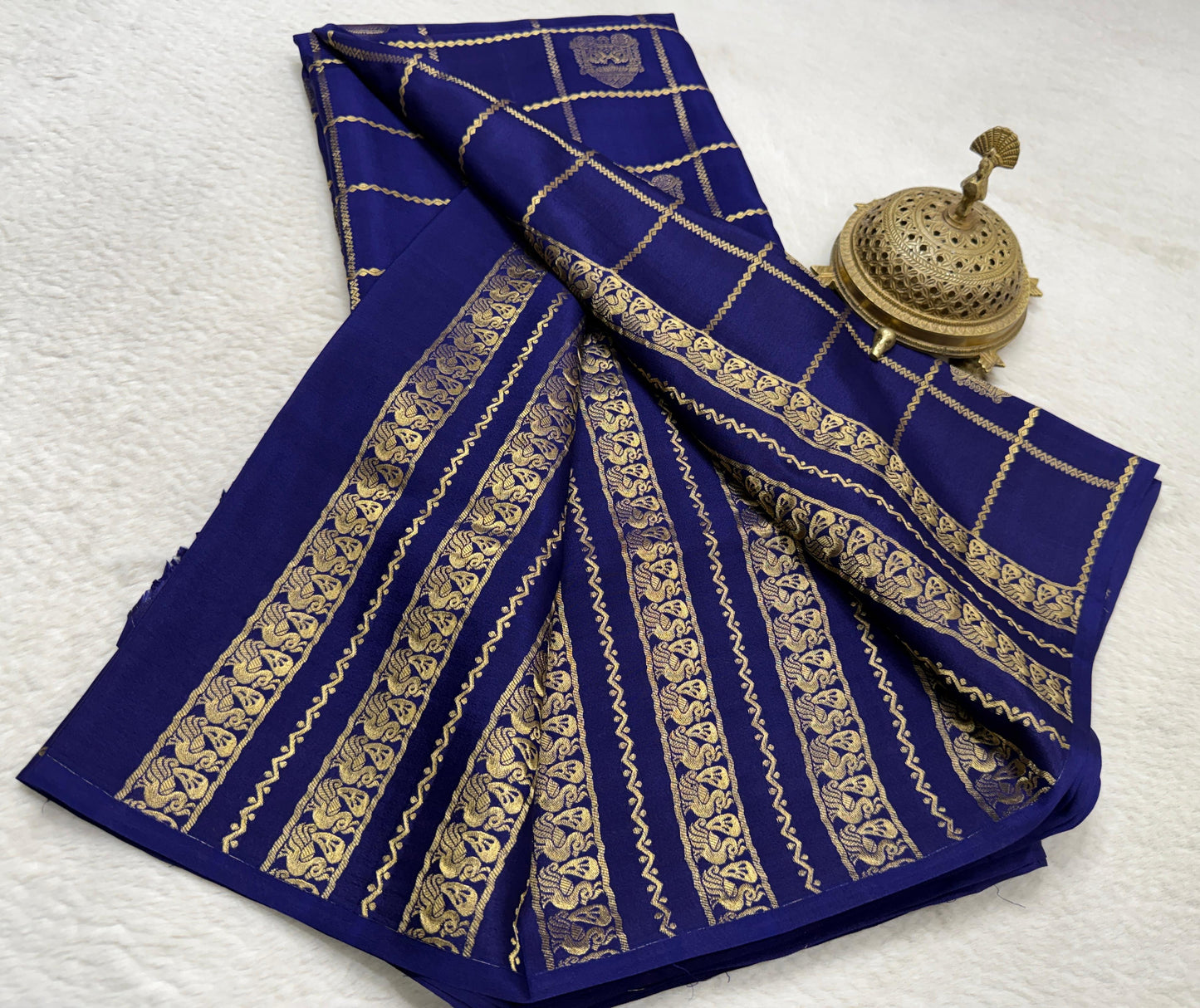 Pure Mysore Silk Allover Zari Woven Saree