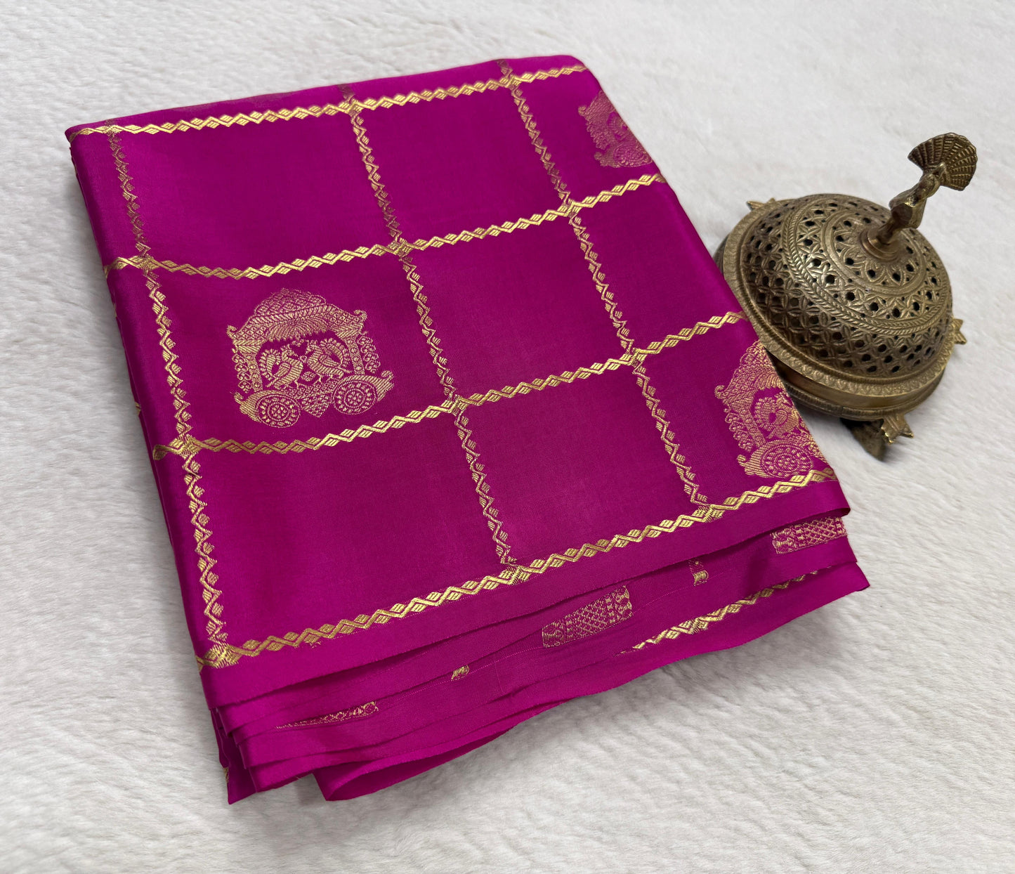 Pure Mysore Silk Allover Zari Woven Saree