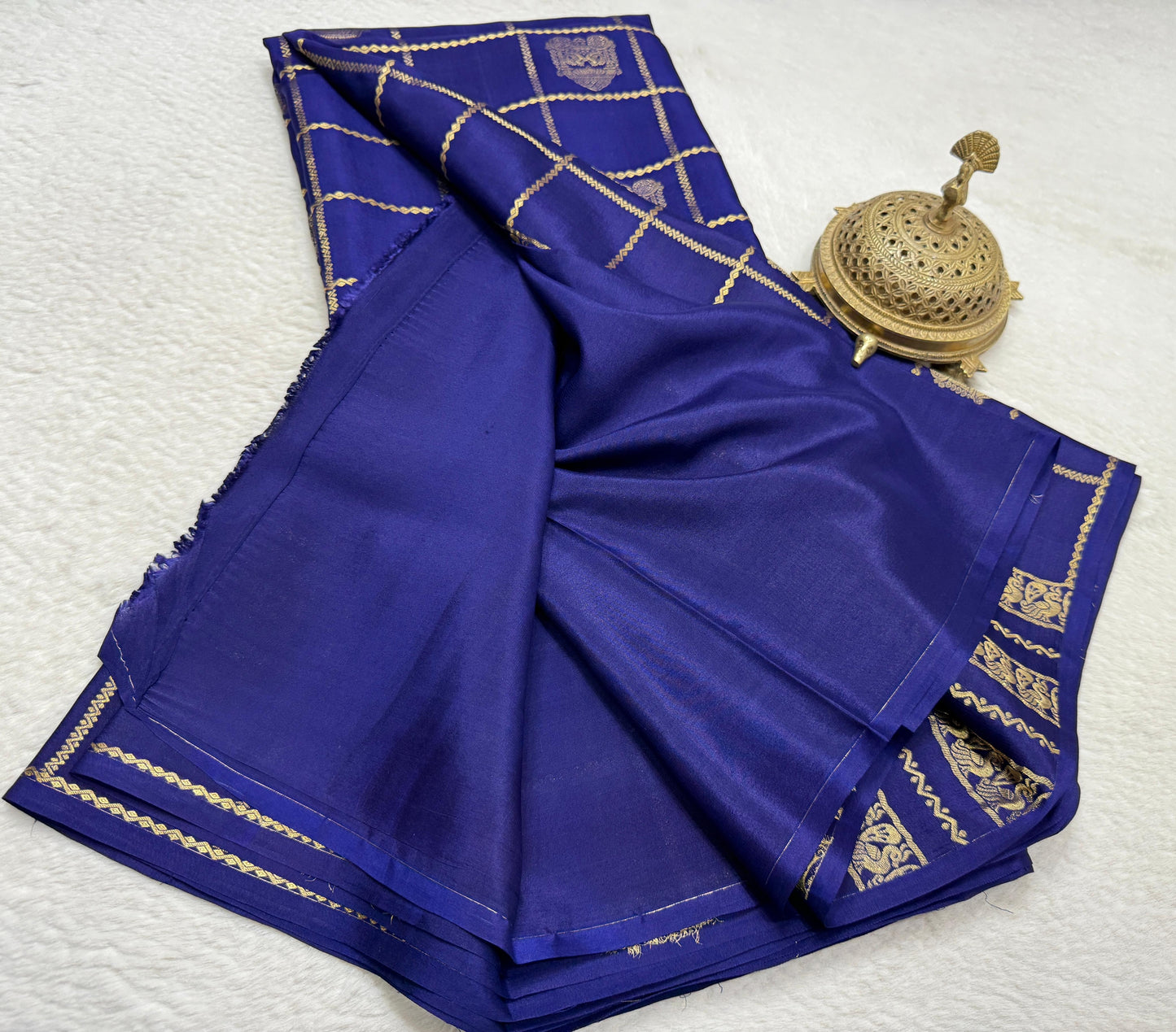 Pure Mysore Silk Allover Zari Woven Saree