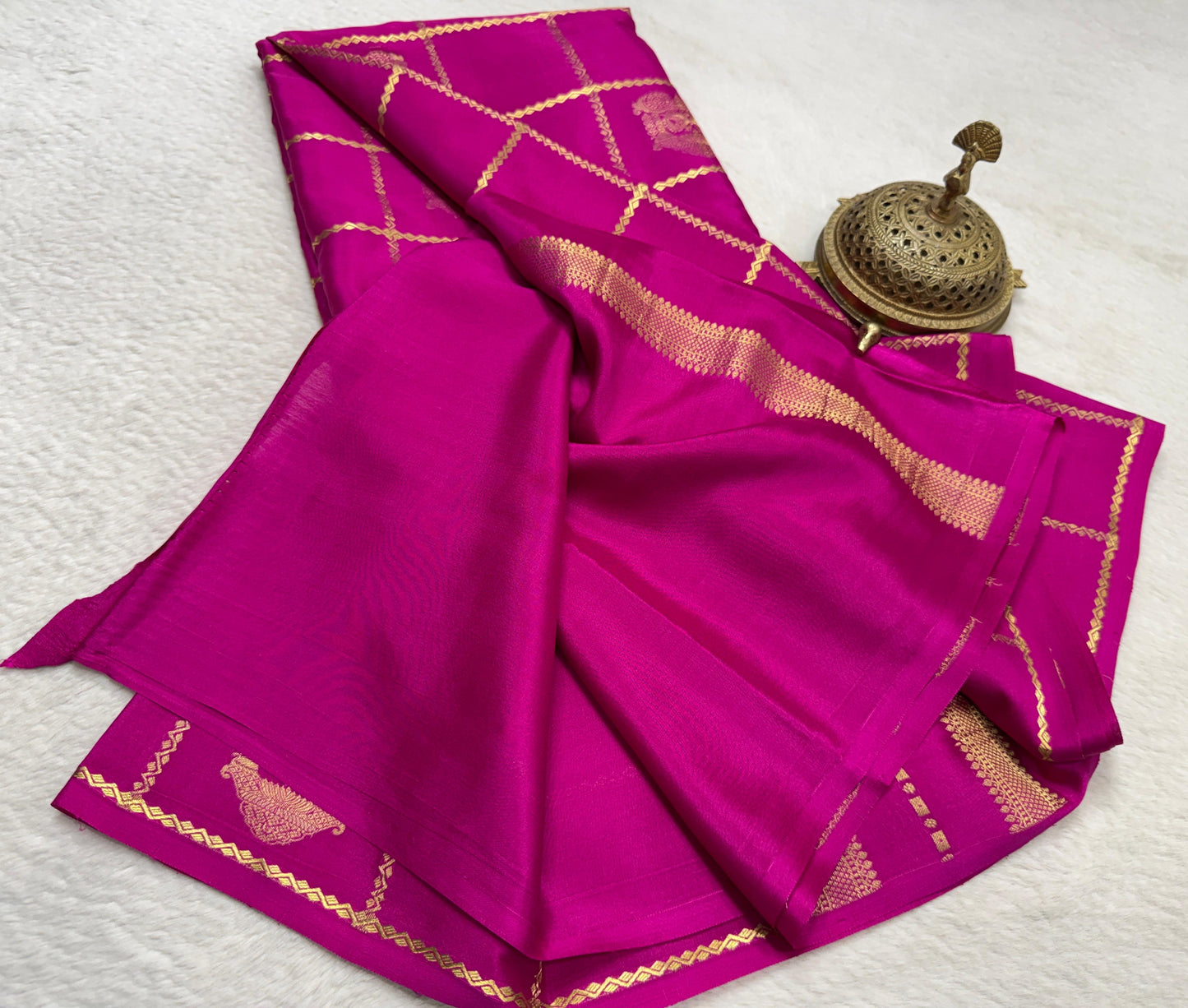 Pure Mysore Silk Allover Zari Woven Saree