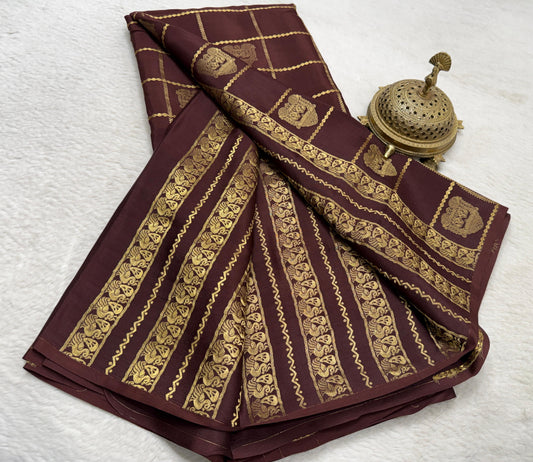 Pure Mysore Silk Allover Zari Woven Saree