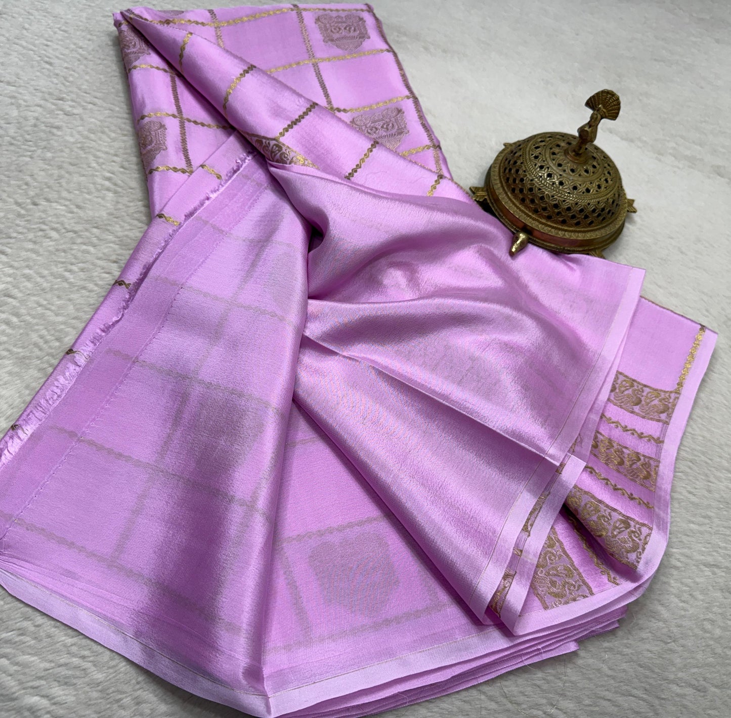 Pure Mysore Silk Allover Zari Woven Saree