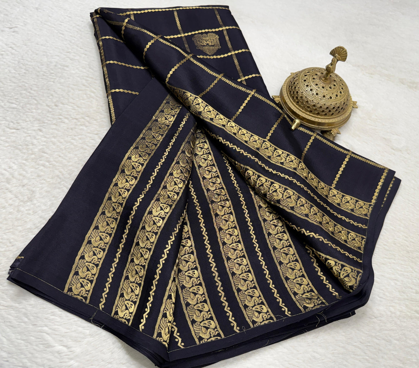 Pure Mysore Silk Allover Zari Woven Saree